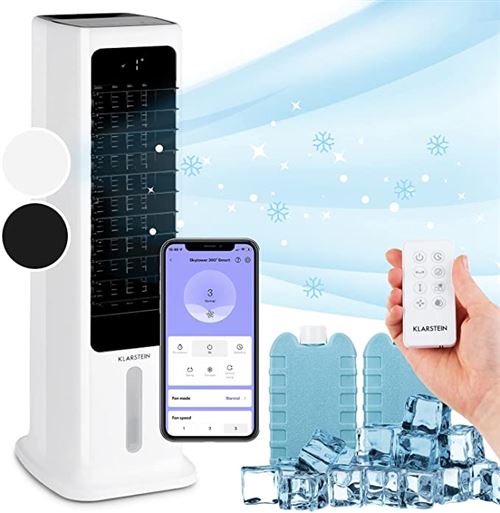 Rafraîchisseur d'air mobile - 360° oscillation - Ventilateur climatiseur mobile sans évacuation - 450 m³/h - 6l - Blanc État correct - N/A reconditionné disponible sur Fnac