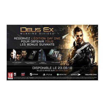 Acheter Deus Ex Mankind Divided Edition Steelbook - 14,95 € Deus Ex Mankind Divided Edition Steelbook - reconditionné disponible sur Fnac
