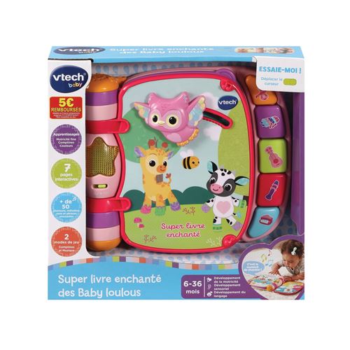 Jeu d'éveil Vtech Super livre enchanté des Baby loulous Rose État correct - VTech reconditionné disponible sur Fnac
