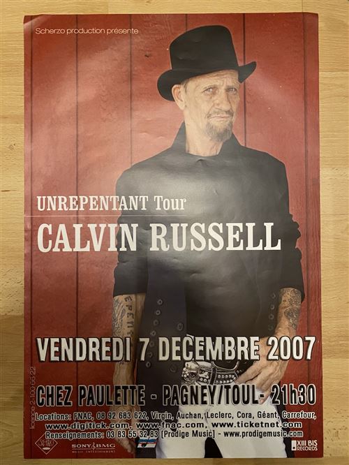 Calvin Russell - UNREPENTANT Tour - 40x60cm - Affiche État correct - N/A reconditionné disponible sur Fnac