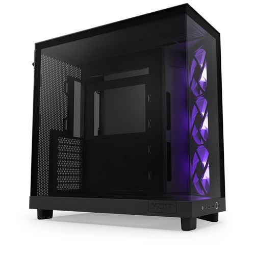Boîtier PC NZXT H6 FLOW moyen tour noir RGB avec panneau latéral verre trempé État correct - NZXT reconditionné disponible sur Fnac
