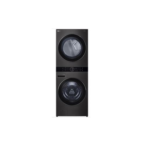 LG WashTower F761TOWERB - Ensemble laveuse/sécheuse - WiFi - largeur : 70 cm - profondeur : 77 cm - hauteur : 189 cm - chargement frontal - 127 litres - 17 kg - 1100 tours/min - noir État correct - LG reconditionné disponible sur Fnac