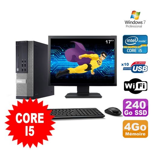 Pc dell optiplex 990 sff i5-2400 3.1ghz 4go 240go ssd dvd wifi w7 ecran 17' État correct - Dell reconditionné disponible sur Fnac