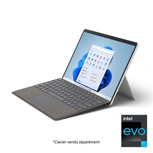 PC Portable Microsoft Surface Pro 8 13"" Ecran tactile Intel Core i7 16 Go RAM 256 Go SSD Platine État correct - Microsoft reconditionné disponible sur Fnac