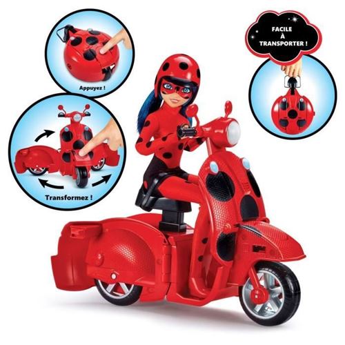 Scooter Miraculous Switch'N Go + Poupée Articulée Ladybug Lucky Charm Bandai 26 Cm - P50668 État correct - N/A reconditionné disponible sur Fnac