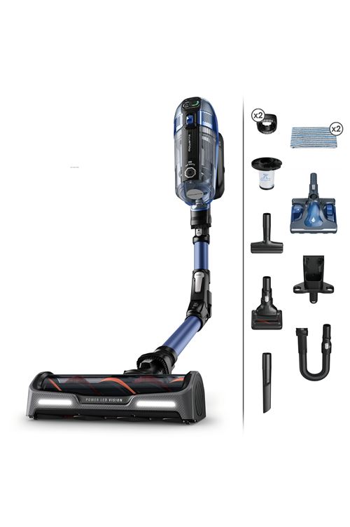Aspirateur balai Rowenta X-FORCE FLEX 14.60 Modèle Aqua Noir et Bleu Reconditionné État correct - Rowenta reconditionné disponible sur Fnac