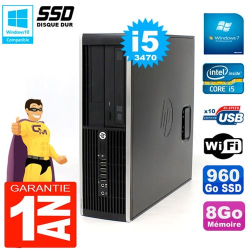 Pc hp compaq 8300 sff core i5-3470 ram 8go disque 960 go ssd graveur dvd wifi w7 État correct -  reconditionné disponible sur Fnac