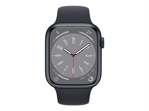Apple Watch Series 8 (GPS) - 45 mm - aluminium minuit - montre intelligente avec bande sport - fluoroélastomère - minuit - taille du bracelet : Normal - 32 Go - Wi-Fi, Bluetooth - 38.8 g État correct - N/A reconditionné disponible sur Fnac
