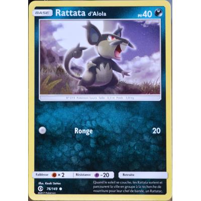 Acheter carte Pokémon 76/149 Rattata d'Alola 40 PV SM1 - Soleil et Lune NEUF FR État correct - 16,00 € carte Pokémon 76/149 Rattata d'Alola 40 PV SM1 - Soleil et Lune NEUF FR État correct - Pokémon reconditionné disponible sur Fnac
