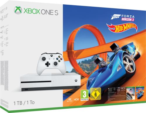 Microsoft Xbox One S - Forza Horizon 3 Hot Wheels Bundle - console de jeux - 4K - HDR - 1 To HDD - blanc État correct - Microsoft reconditionné disponible sur Fnac