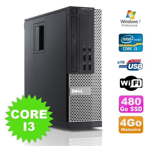 Acheter Pc dell optiplex 990 sff i3-2120 3.3ghz 4go disque 480go ssd dvd wifi w7 État correct - 179,00 € Pc dell optiplex 990 sff i3-2120 3.3ghz 4go disque 480go ssd dvd wifi w7 État correct - reconditionné disponible sur Fnac