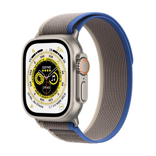 Acheter Apple Watch Ultra + Cellular, boîtier Titane 49mm avec Boucle Trail Bleu / Gris Taille S/M État correct - 453,57 € Apple Watch Ultra + Cellular, boîtier Titane 49mm avec Boucle Trail Bleu / Gris Taille S/M État correct - Apple reconditionné disponible sur Fnac