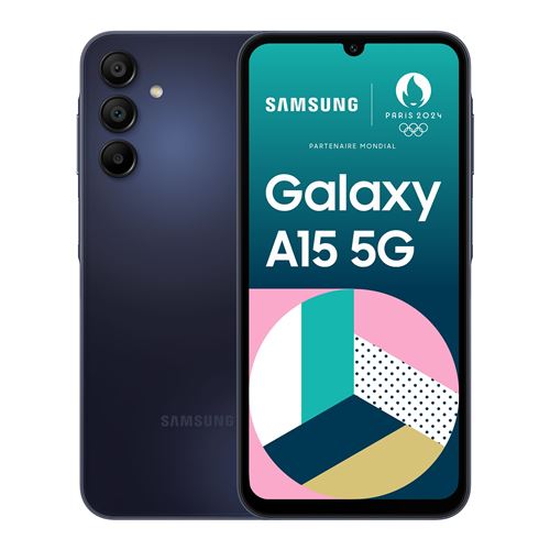 Smartphone Samsung Galaxy A15 6,5"" 5G Double nano SIM 128 Go Bleu nuit État correct - Samsung reconditionné disponible sur Fnac