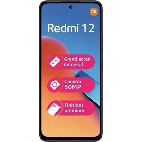 Smartphone Xiaomi Redmi 12 noir 6.79 RAM 4 Go stockage 128 Go État correct - N/A reconditionné disponible sur Fnac