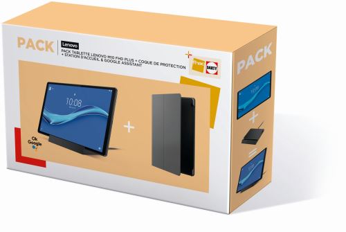Pack Tablette tactile Lenovo Tab M10 FHD Plus 10.3'' 4 Go RAM 128 Go SSD Wifi Gris + Coque de protection + Station d'accueil Noir - État correct Lenovo sur Fnac