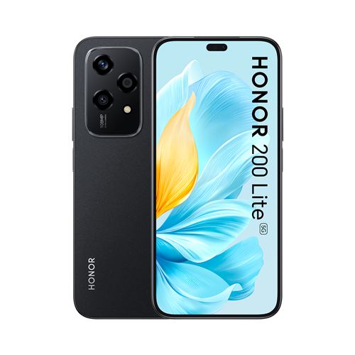 Smartphone Honor 200 Lite 6,7"" 5G Double nano SIM 256 Go Noir État correct - Honor reconditionné disponible sur Fnac