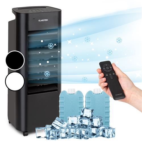 Rafraîchisseur d'air - Klarstein IceWind Max - Ventilateur - 60W - Refroidisseur d'air - 330 m³/h - Humidificateur - Minuterie - Télécommande - Noir État correct - N/A reconditionné disponible sur Fnac