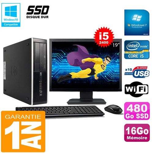 Pc hp compaq pro 6300 sff i5-2400 16go 480go ssd graveur dvd wifi w7 ecran 19' État correct - Hewlett-Packard reconditionné disponible sur Fnac