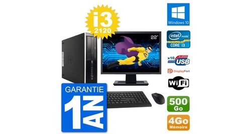 Pc hp compaq 6200 pro sff ecran 22"" i3-2120 ram 4go disque 500go windows 10 wifi État correct - N/A reconditionné disponible sur Fnac