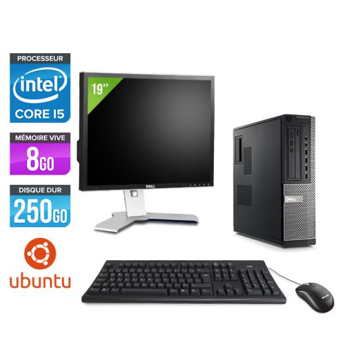 Pc Dell Optiplex 790 Desktop + Ecran 19'' - Noir - Intel Core i5-2400 / 3,10 GHz - RAM 8Go - HDD 250 Go - DVD - Gigabit Ethernet - Ubuntu / Linux État correct - Dell reconditionné disponible sur Fnac