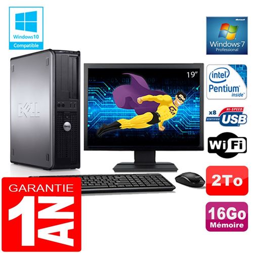 Pc dell 780 dt intel e5300 ram 16go disque 2 to wifi w7 ecran 19' État correct - Dell reconditionné disponible sur Fnac