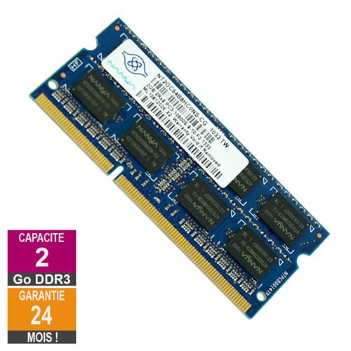 Barrette Mémoire 2Go RAM DDR3 Nanya NT2GC64B8HC0NS-CG SO-DIMM PC3-10600 1333MHz 2Rx8 État correct - Nanya Technology Corporation reconditionné disponible sur Fnac