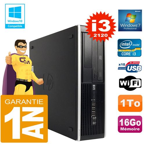 Pc hp compaq 8300 sff core i3-2120 ram 16go disque 1 to graveur dvd wifi w7 État correct - Hewlett-Packard reconditionné disponible sur Fnac
