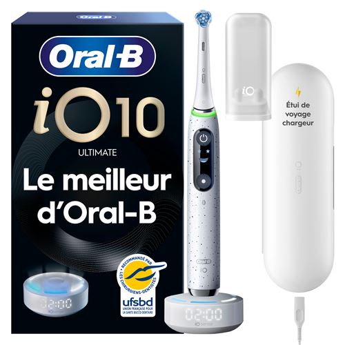 Brosse à dents électrique Oral B iO10 Series Stardust White Blanc État correct - Oral-B reconditionné disponible sur Fnac