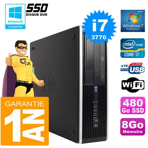 Pc hp compaq 8300 sff core i7-3770 ram 8go disque 480 go ssd graveur dvd wifi w7 État correct - Hewlett-Packard reconditionné disponible sur Fnac