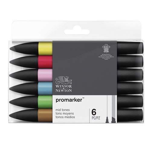 Set de 6 feutres Winsor & Newton Promarker Tons moyens - État correct Winsor & Newton sur Fnac