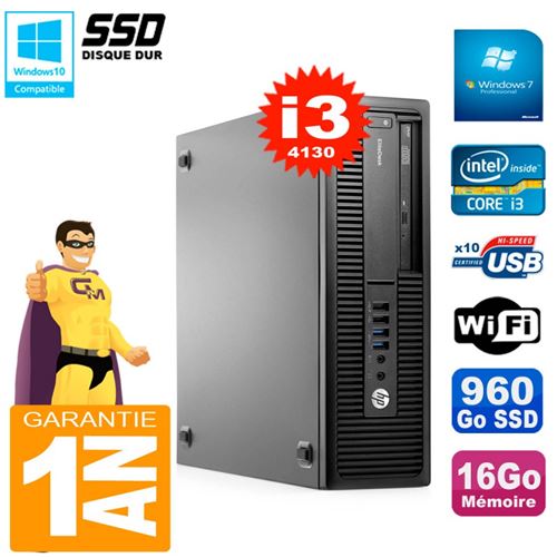 Pc hp elitedesk 800 g1 sff core i3-4130 ram 16go 960 go ssd graveur dvd wifi w7 État correct - Hewlett-Packard reconditionné disponible sur Fnac