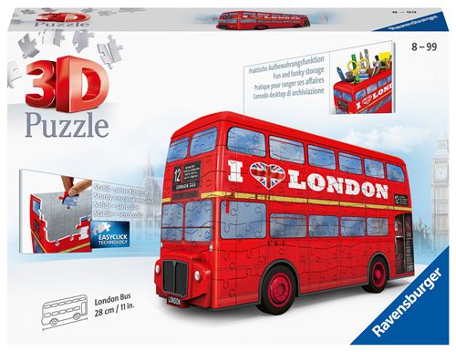 Acheter Puzzle 3D Ravensburger Bus Londonien Rouge 216 pièces État correct - 46,22 € Puzzle 3D Ravensburger Bus Londonien Rouge 216 pièces État correct - Ravensburger reconditionné disponible sur Fnac