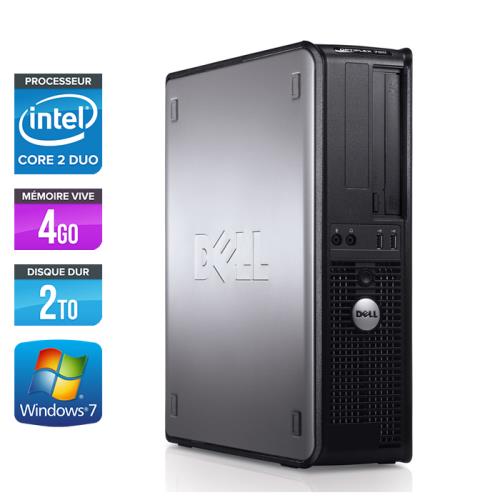 Unité centrale Dell Optiplex 780 Desktop - Gris - Intel Core 2 Duo E7500 / 2.93 GHz - RAM 4 Go - HDD 2 To - DVD - Gigabit Ethernet - Windows 7 Professionnel État correct - Dell reconditionné disponible sur Fnac