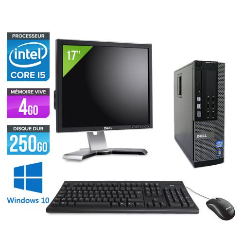 Ordinateur Dell Optiplex 790 SFF + Ecran 17'' - Noir - Intel Core i5-2400 / 3.10 GHz - RAM 4 Go - HDD 250 go - DVD - Gigabit Ethernet - Windows 10 Professionnel État correct - Dell reconditionné disponible sur Fnac