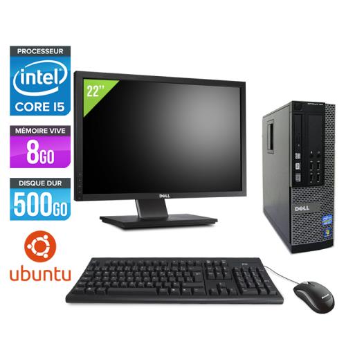 Ordinateur Dell Optiplex 790 SFF + Ecran 22'' - Noir - Intel Core i5-2400 / 3.10 GHz - RAM 8 Go - HDD 500 Go - DVD - Gigabit Ethernet - Ubuntu - Linux État correct - Dell reconditionné disponible sur Fnac
