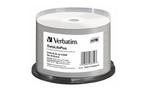 Verbatim DataLifePlus Professional - 50 x DVD+R DL - 8.5 Go 8x - surface imprimable thermique large - spindle État correct - Verbatim reconditionné disponible sur Fnac