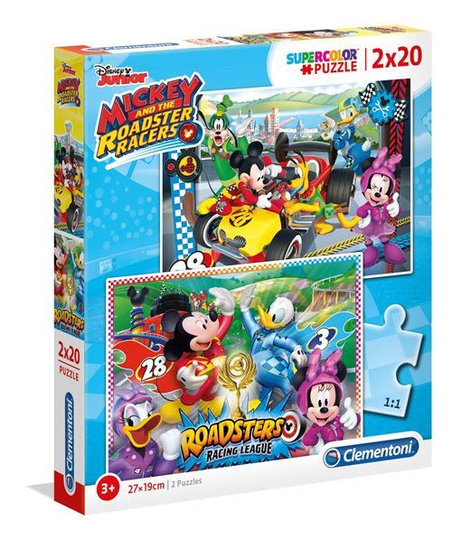 Clementoni puzzle Mickey et les Roadsters 20 pièces 2 pièces État correct - Clementoni reconditionné disponible sur Fnac