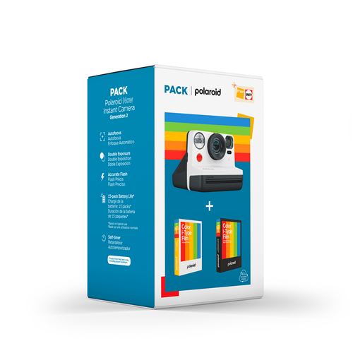 Pack Fnac Appareil photo instantané Polaroid Now Génération 2 Blanc inclus 8 photos couleurs cadre blanc et 8 photos couleur cadre noir État correct - Polaroid reconditionné disponible sur Fnac
