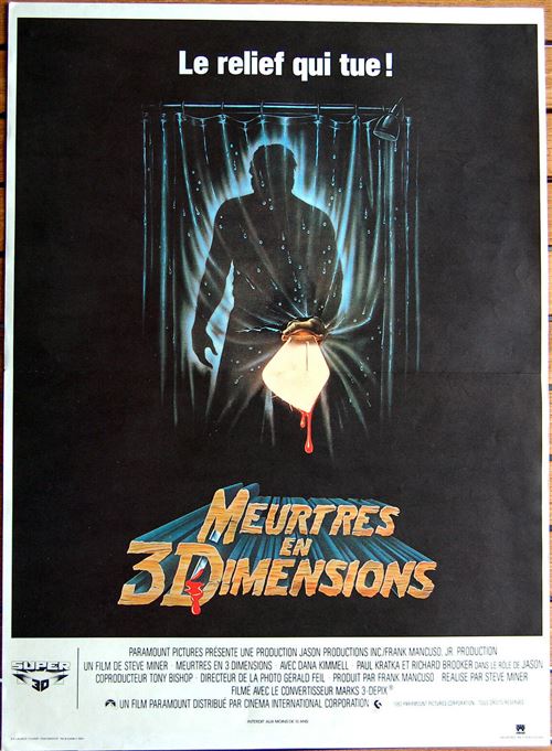 Affiche de Cinéma Originale - Meurtres en 3 Dimensions - 1982 - VENDREDI 13 - 40x65cm État correct - N/A reconditionné disponible sur Fnac