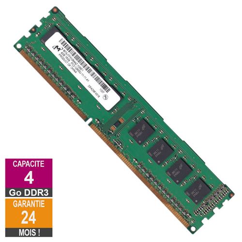 Acheter Barrette Mémoire 4Go RAM DDR3 Micron MT8JTF51264AZ-1G6E1 DIMM PC3-12800U État correct - 18,98 € Barrette Mémoire 4Go RAM DDR3 Micron MT8JTF51264AZ-1G6E1 DIMM PC3-12800U État correct - Micron reconditionné disponible sur Fnac