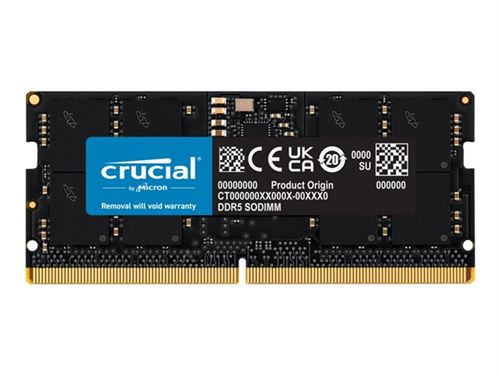 Crucial - DDR5 - module - 16 Go - SO DIMM 262 broches - 4800 MT/s / PC5-38400 - CL40 - 1.1 V - mémoire sans tampon - non ECC État correct - N/A reconditionné disponible sur Fnac