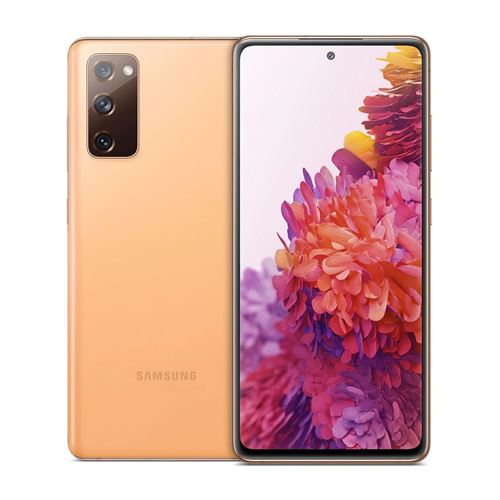 Samsung Galaxy S20 FE - 4G smartphone - double SIM - RAM 6 Go / Mémoire interne 128 Go - microSD slot - écran OEL - 6.5"" - 2400 x 1080 pixels (120 Hz) - 3 x caméras arrière 12 MP, 12 MP, 8 MP - front camera 32 MP - nuage orange État correct - N/A reconditionné disponible sur Fnac