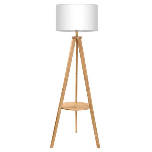 tomons Lampadaire Trépied en Bois, Lampe sur Pied avec Tablette et Ampoule E27 8W, Abat-Jour en Tissu Blanc, Style Scandinave, Moderne Nordique pour Salon, Chambre, Bureau État correct - N/A reconditionné disponible sur Fnac