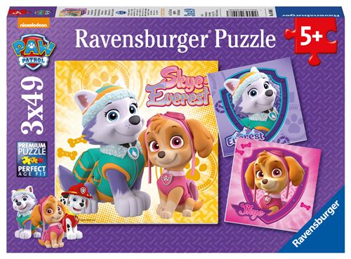 Puzzles 3 x 49 pièces Ravensburger Charmantes chiennes Pat Patrouille État correct - Ravensburger reconditionné disponible sur Fnac
