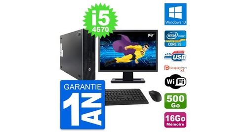 Pc hp 600 g1 sff ecran 19"" intel i5-4570 ram 16go disque 500go windows 10 wifi État correct - N/A reconditionné disponible sur Fnac