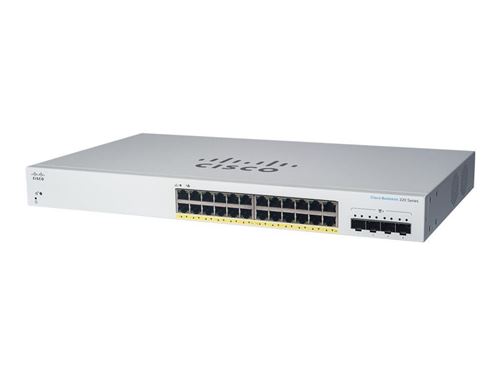 Acheter Cisco Business 220 Series CBS220-24P-4G - Commutateur - intelligent - 24 x 10/100/1000 (PoE+) + 4 x Gigabit SFP (liaison montante) - Montable sur rack - PoE+ (195 W) - 183,00 € Cisco Business 220 Series CBS220-24P-4G - Commutateur - intelligent - 24 x 10/100/1000 (PoE+) + 4 x Gigabit SFP (liaison montante) - Montable sur rack - PoE+ (195 W) - N/A reconditionné disponible sur Fnac