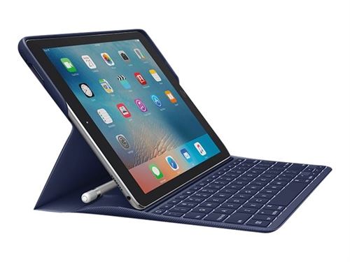 Logitech CREATE - Clavier et étui - rétroéclairé - Apple Smart connector - Allemand - bleu clavier, bleu étui État correct - Logitech reconditionné disponible sur Fnac