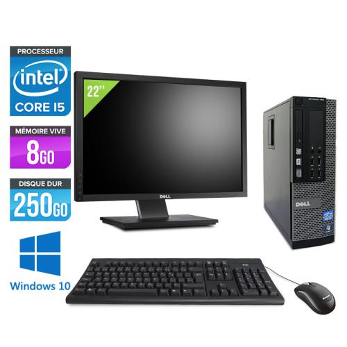 Ordinateur Dell Optiplex 790 SFF + Ecran 22'' - Noir - Intel Core i5-2400 / 3.10 GHz - RAM 8 Go - HDD 250 go - DVD - Gigabit Ethernet - Windows 10 Professionnel État correct - Dell reconditionné disponible sur Fnac