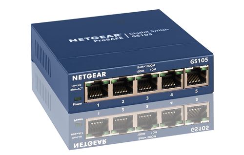 Switch réseau RJ45 NetGear 5 ports gigabit GS105GE État correct - Netgear reconditionné disponible sur Fnac