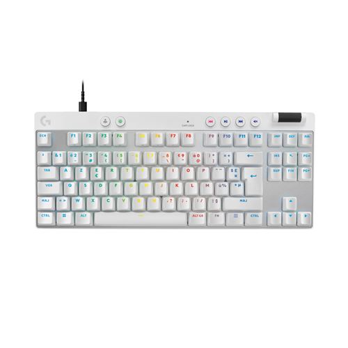 Clavier gaming filaire Azerty Logitech PRO X TKL Rapid sans pavé numérique Blanc État correct - Logitech reconditionné disponible sur Fnac